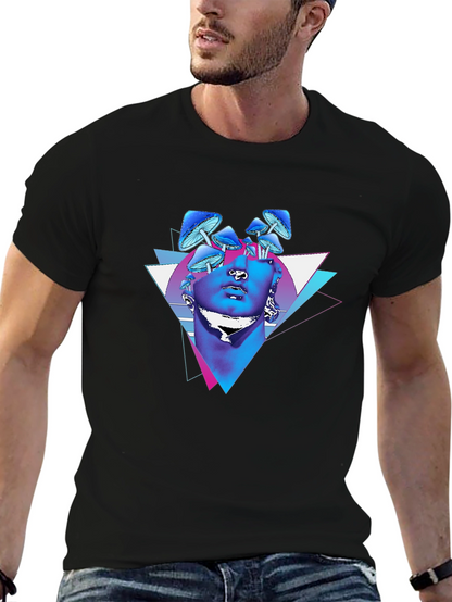 Mushroom Statue Graphic Tee - Black