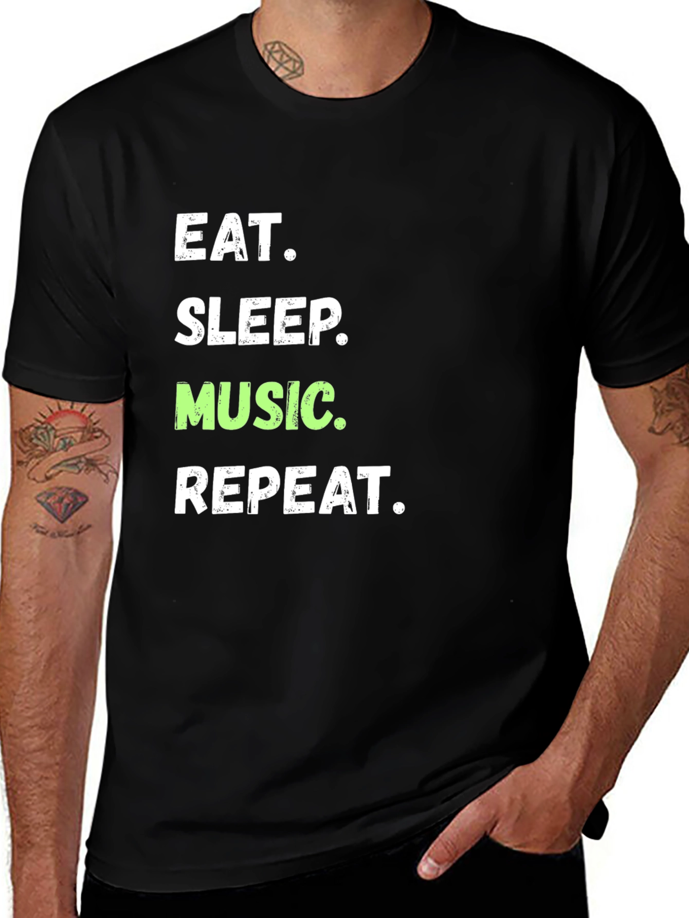 Eat Sleep Music Repeat Graphic Tee