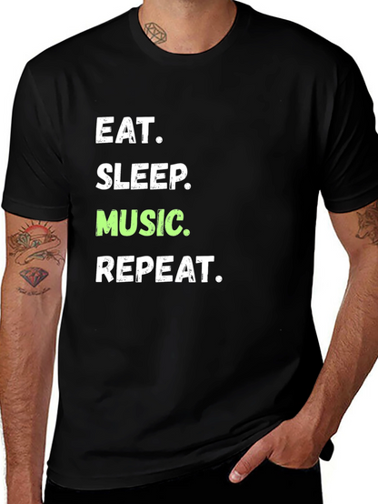 Eat Sleep Music Repeat Graphic Tee