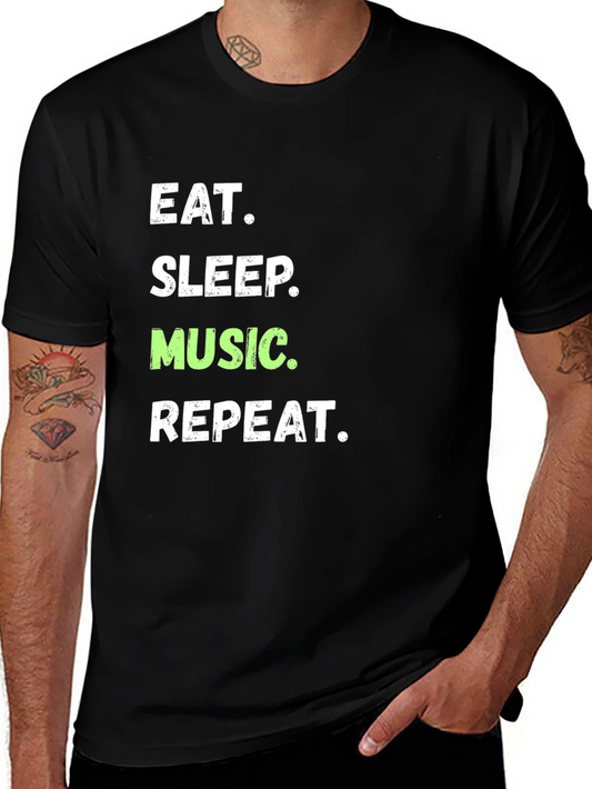 Eat Sleep Music Repeat Graphic Tee
