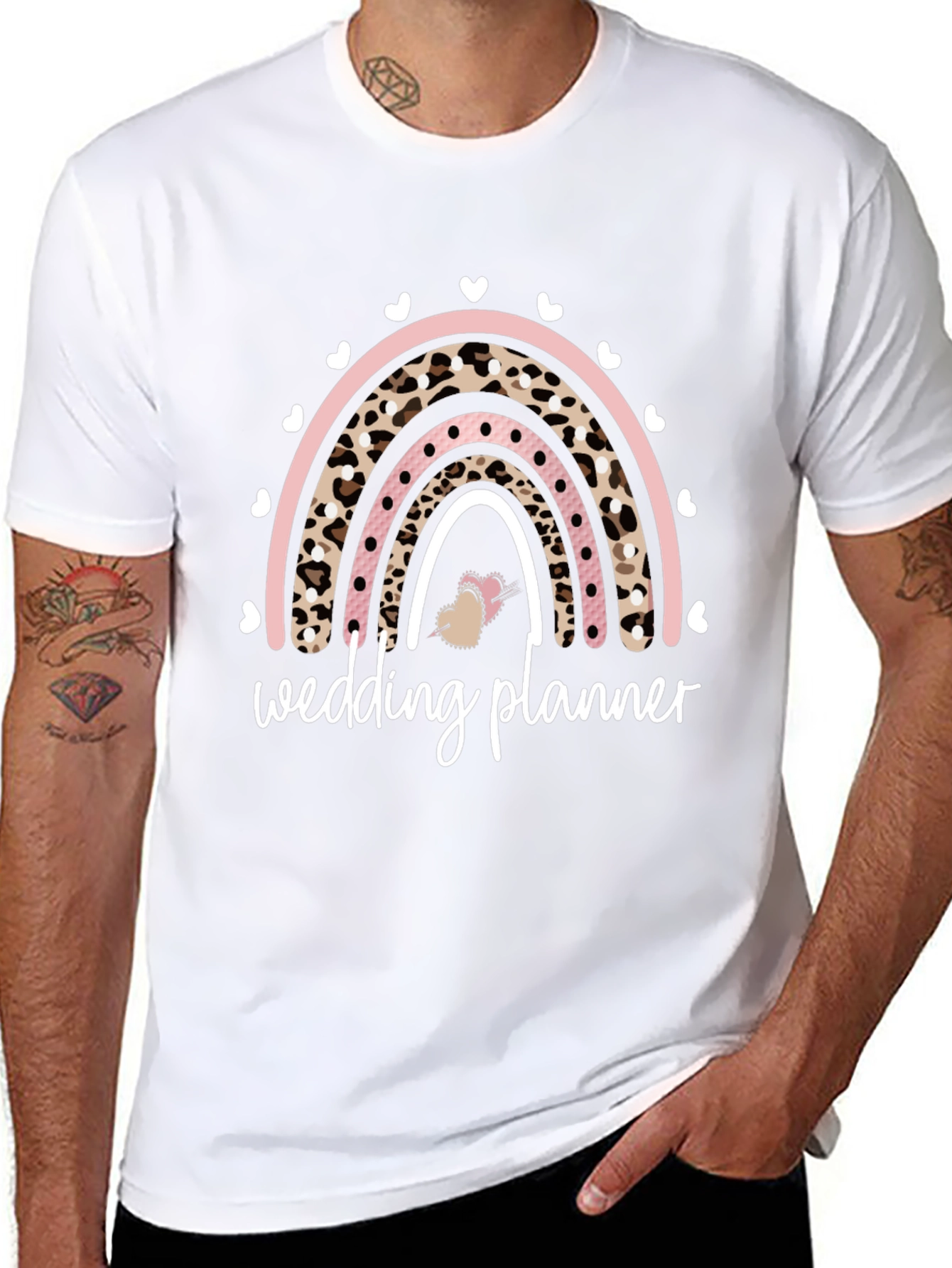 Wedding Planner Leopard Rainbow Graphic T-Shirt