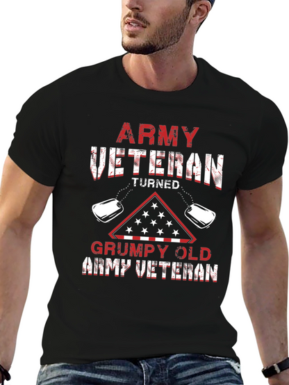Army Veteran Turned Grumpy Old Army Veteran T-Shirt
