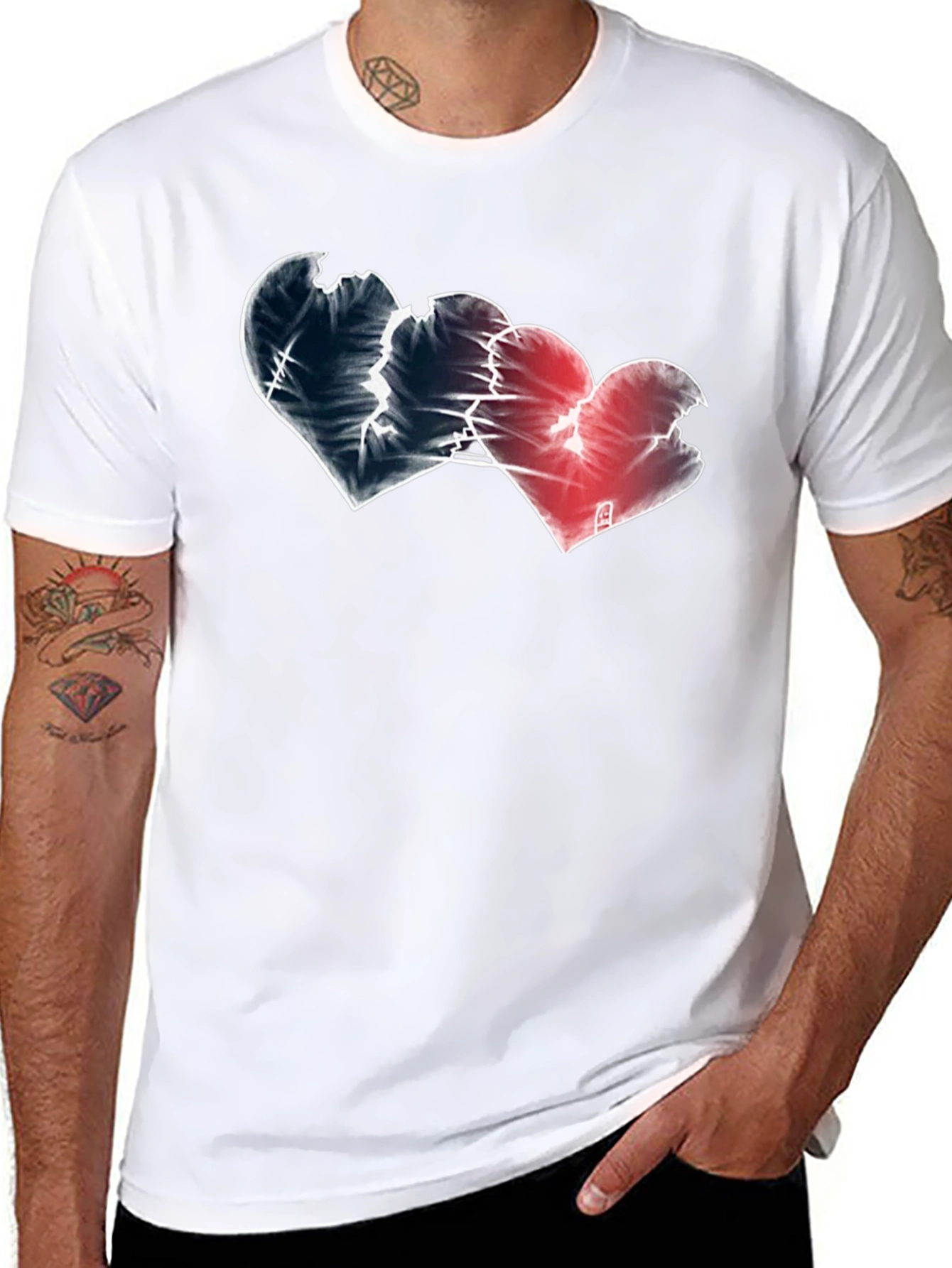 Broken Hearts Graphic Tee - Black