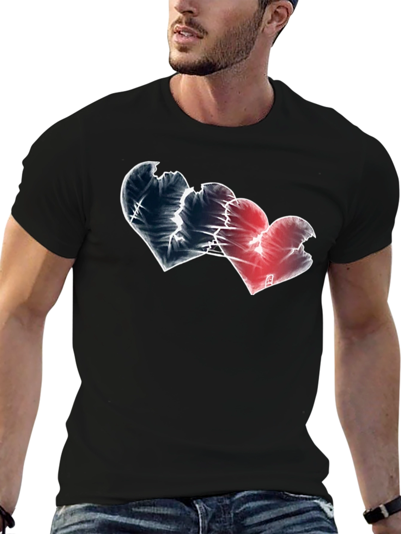Broken Hearts Graphic Tee - Black
