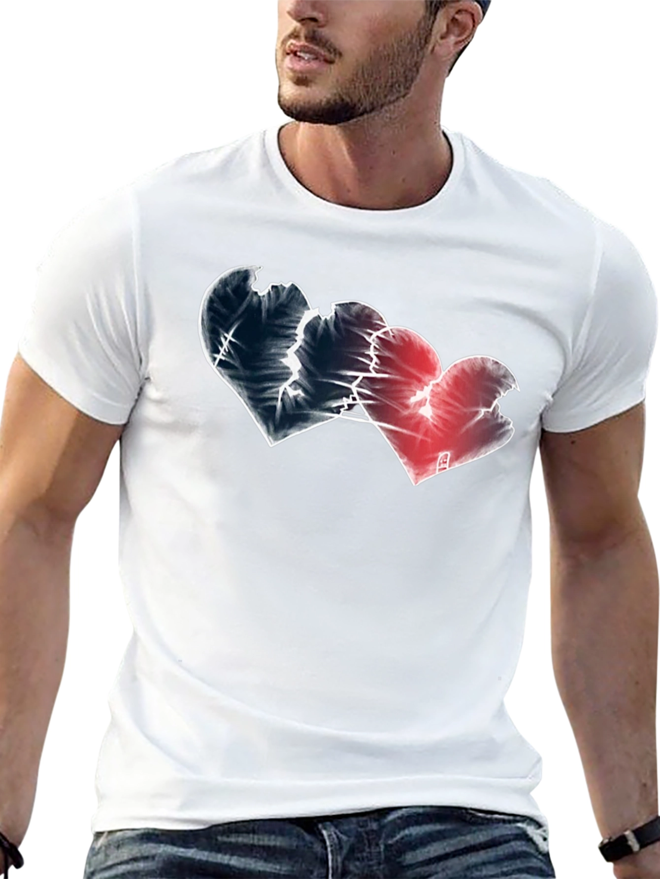 Broken Hearts Graphic Tee - Black