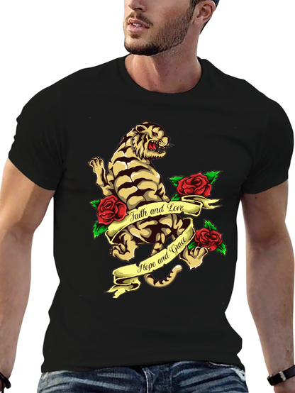 Tiger Rose Graphic Tee - Faith Hope and Love