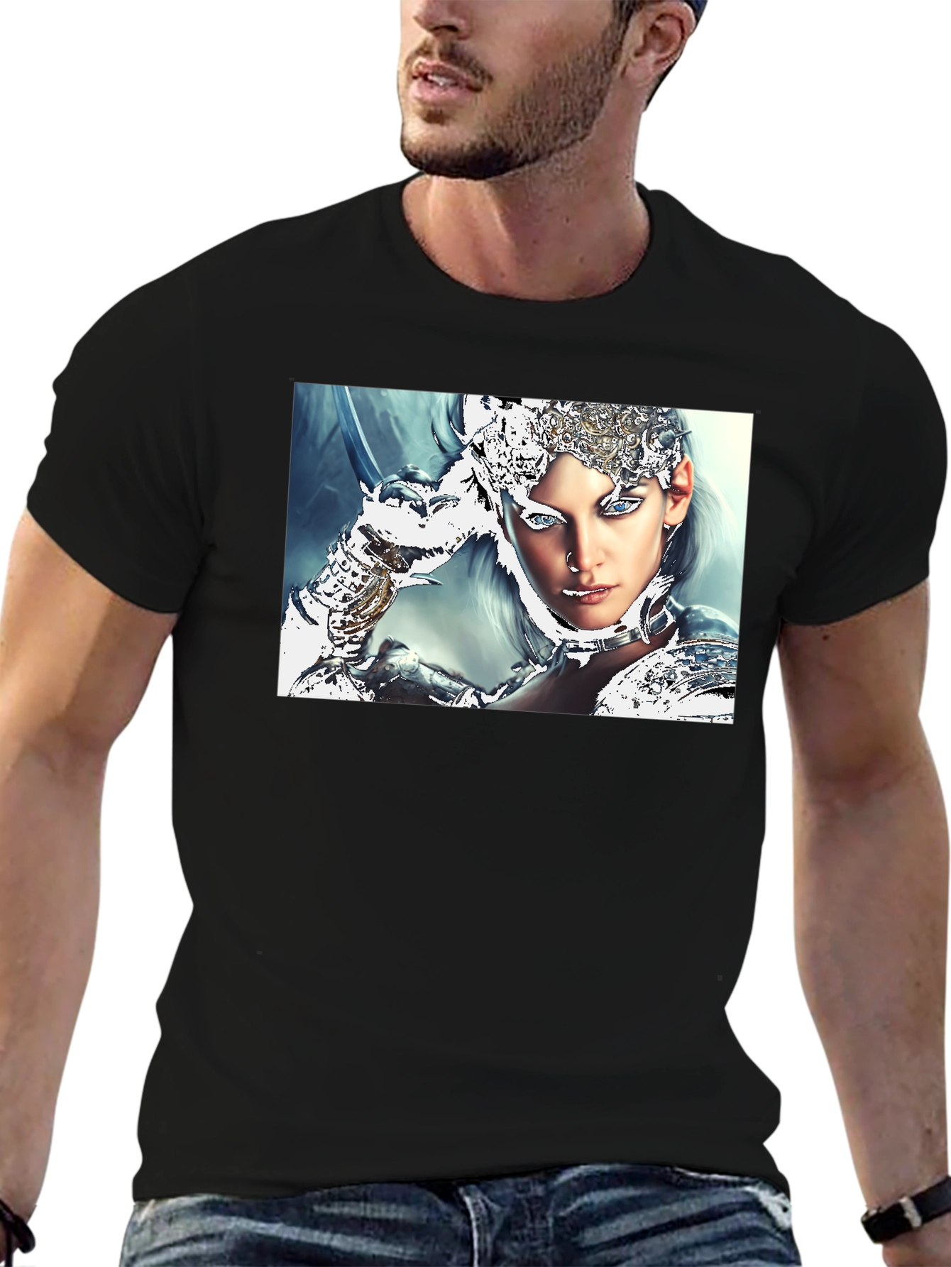 Warrior Woman Graphic Black T-Shirt
