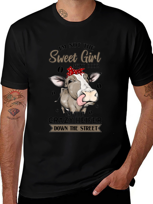 Crazy Heifer Graphic Tee - Funny Cow Shirt