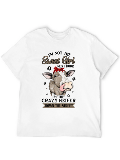 Crazy Heifer Graphic Tee - Funny Cow Shirt