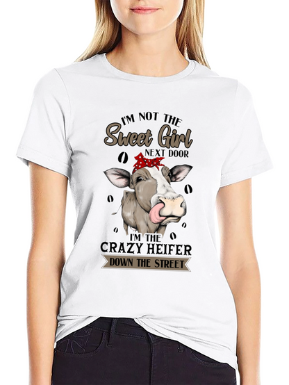 Crazy Heifer Graphic Tee - Funny Cow Shirt
