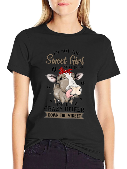 Crazy Heifer Graphic Tee - Funny Cow Shirt