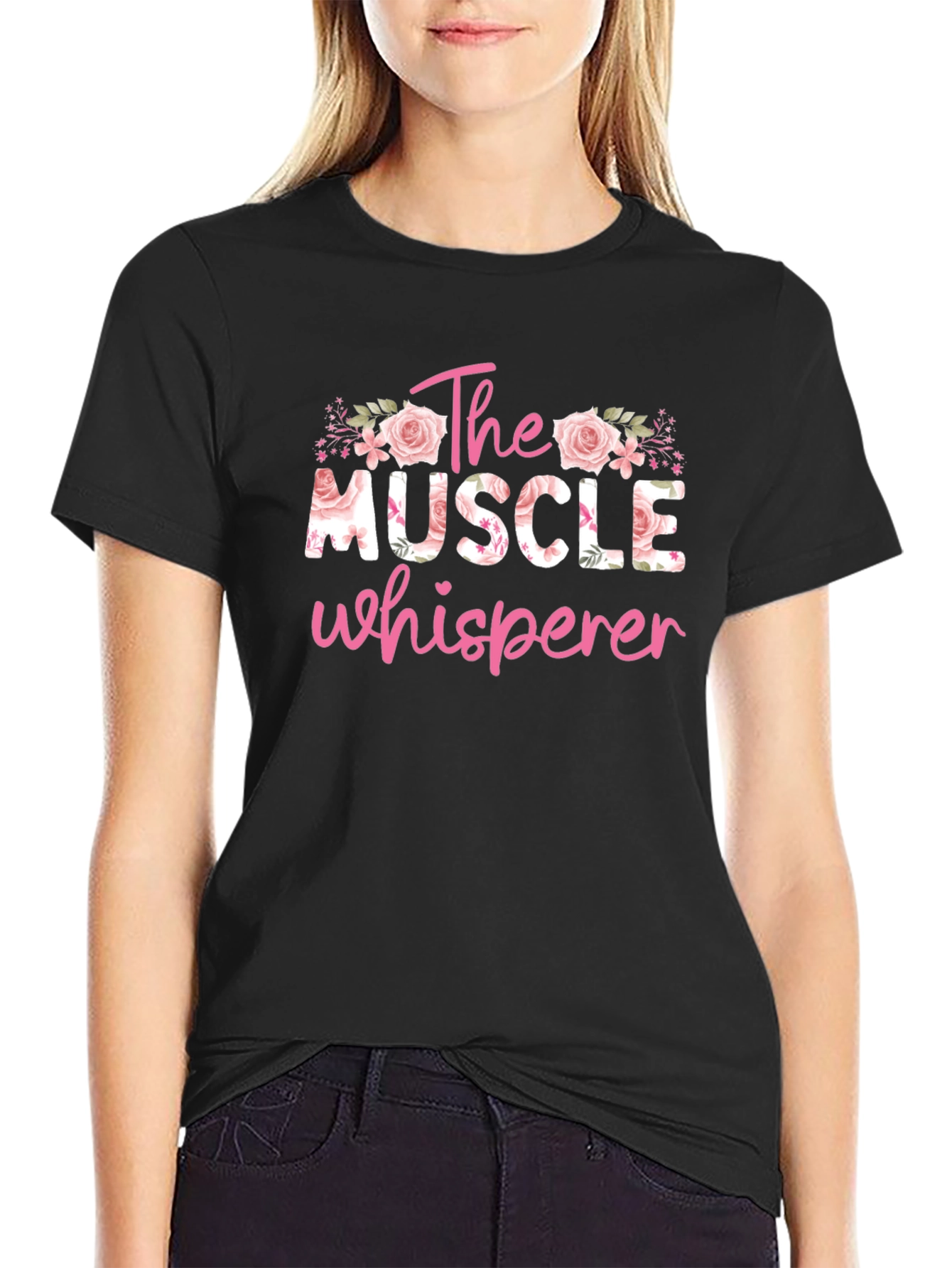 The Muscle Whisperer Floral T-Shirt - Black