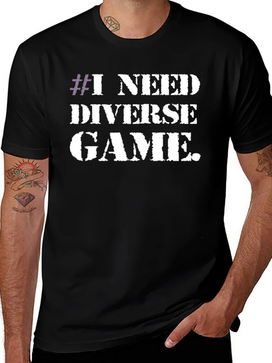 I Need Diverse Game T-Shirt - Black Graphic Tee