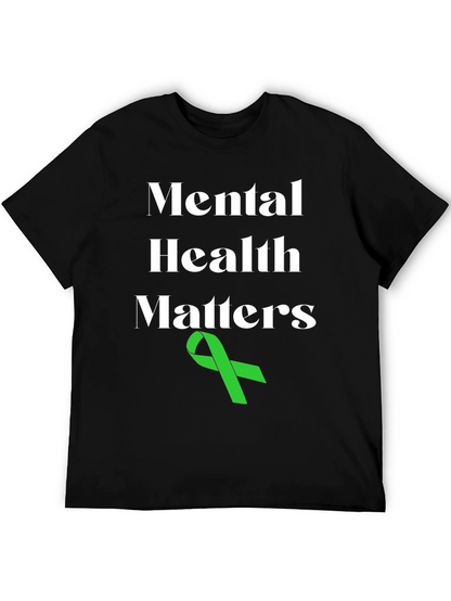 Mental Health Matters T-Shirt with Green Ribbon