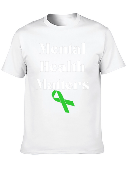 Mental Health Matters T-Shirt with Green Ribbon