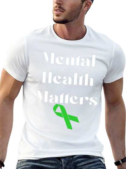 Mental Health Matters T-Shirt with Green Ribbon