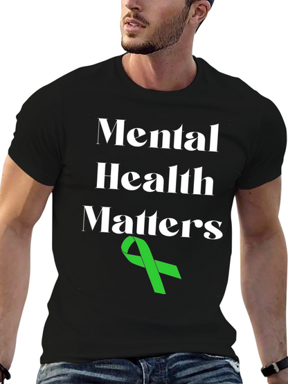 Mental Health Matters T-Shirt with Green Ribbon