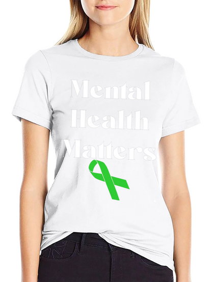 Mental Health Matters T-Shirt with Green Ribbon