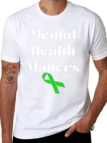 Mental Health Matters T-Shirt with Green Ribbon