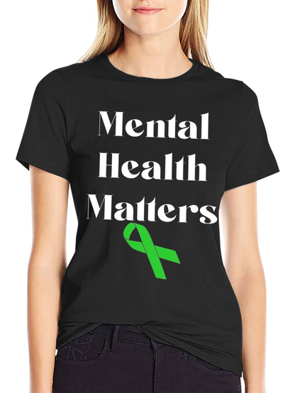 Mental Health Matters T-Shirt with Green Ribbon