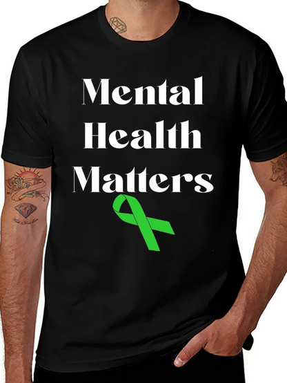 Mental Health Matters T-Shirt with Green Ribbon