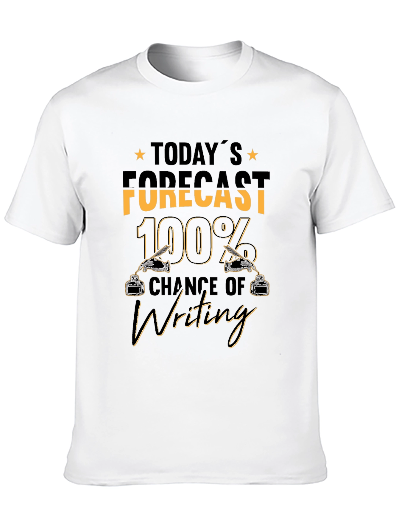 Writing Forecast T-Shirt - 100% Chance of Writing