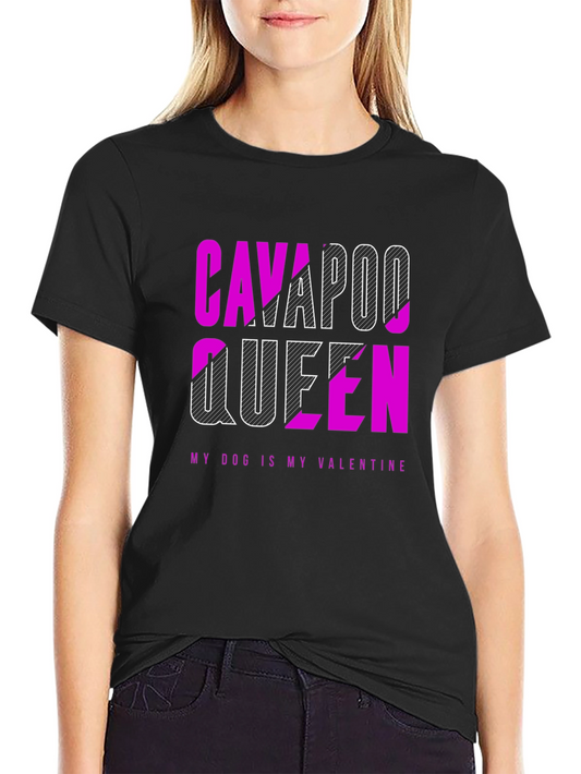 Cavapoo Queen Valentines Day T-Shirt