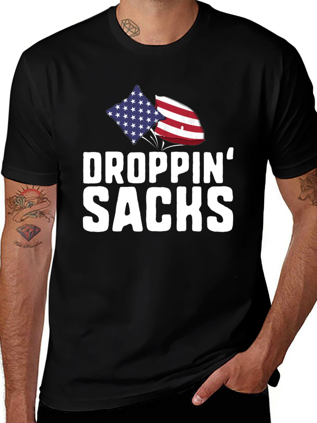 Droppin Sacks Patriotic T-Shirt