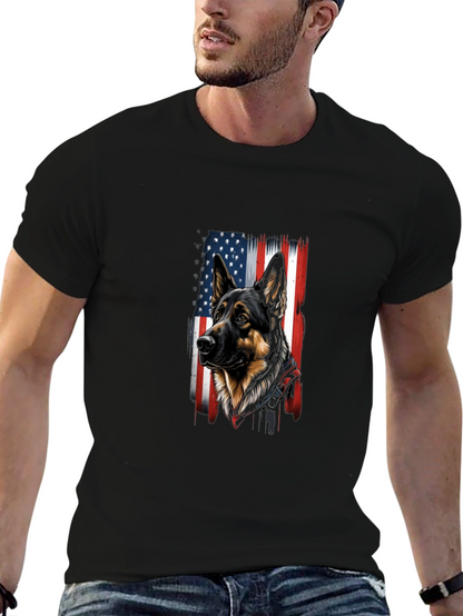 Patriotic German Shepherd USA Flag T-Shirt
