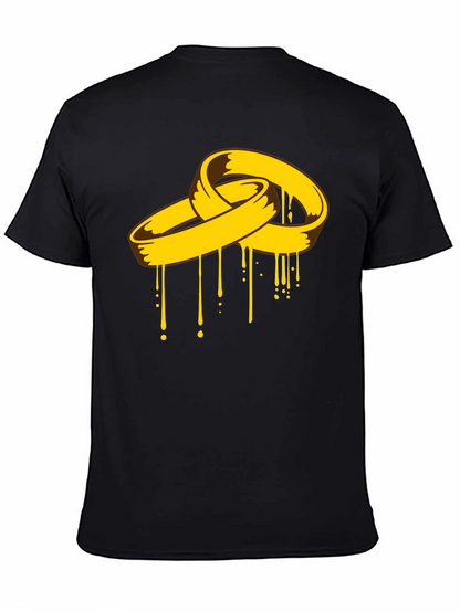 Melting Rings Graphic Tee - Black Cotton Shirt