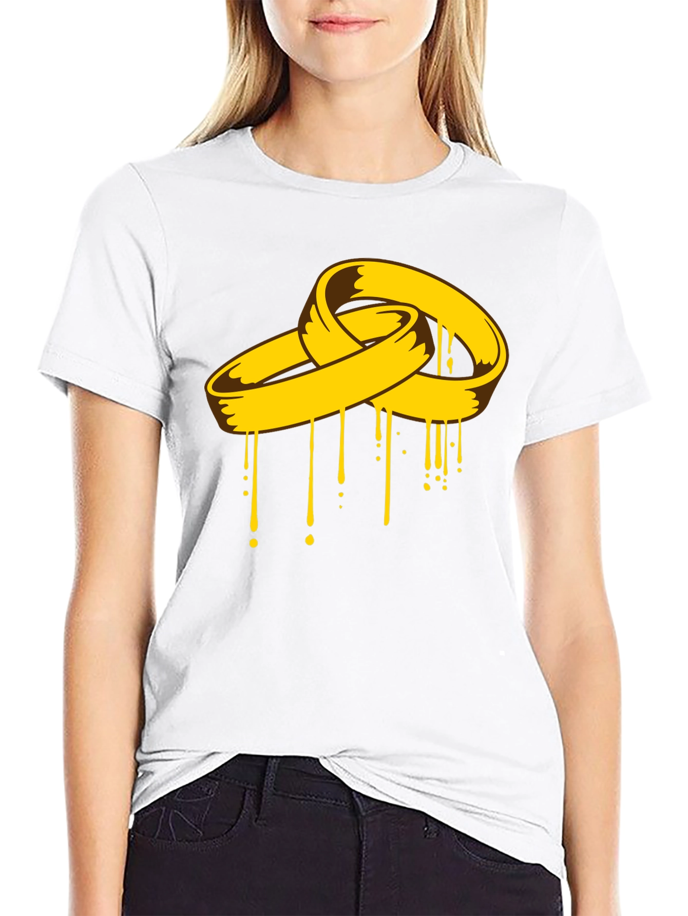Melting Rings Graphic Tee - Black Cotton Shirt