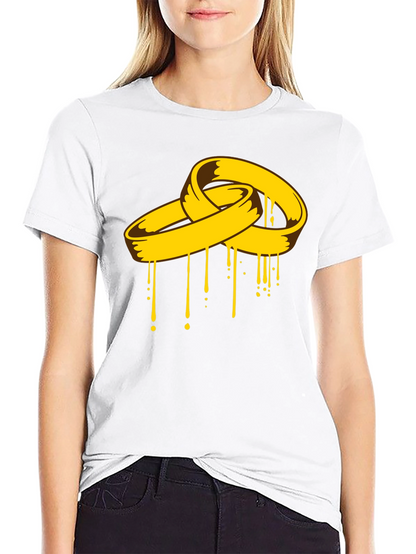 Melting Rings Graphic Tee - Black Cotton Shirt