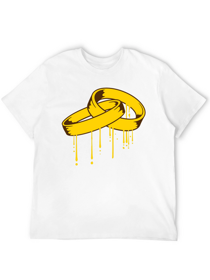 Melting Rings Graphic Tee - Black Cotton Shirt
