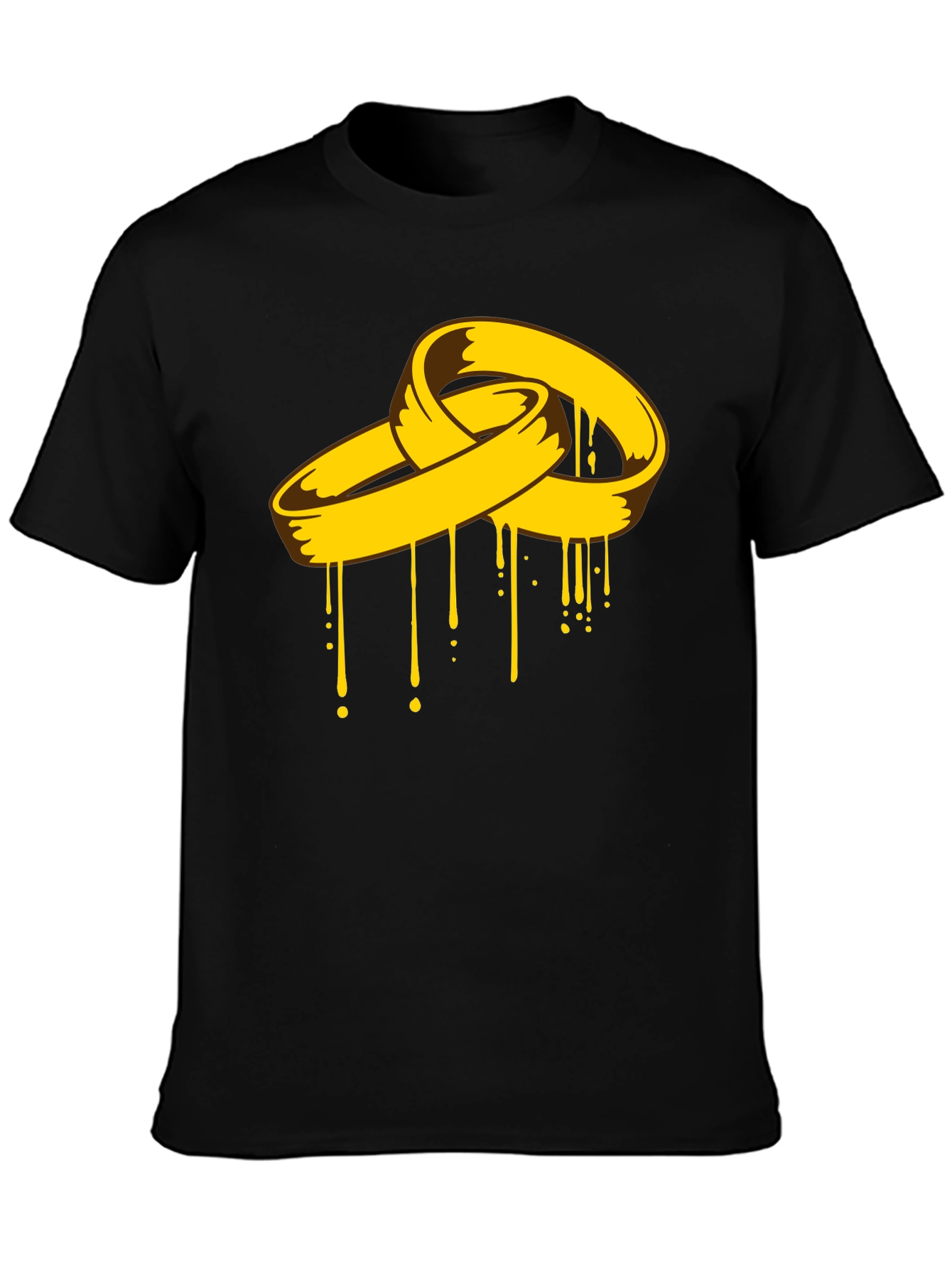 Melting Rings Graphic Tee - Black Cotton Shirt