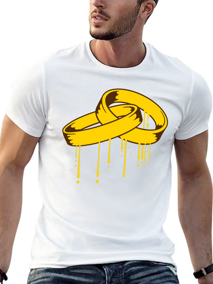 Melting Rings Graphic Tee - Black Cotton Shirt