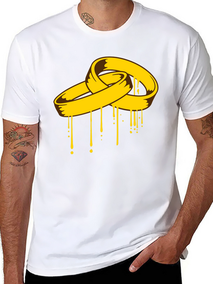 Melting Rings Graphic Tee - Black Cotton Shirt