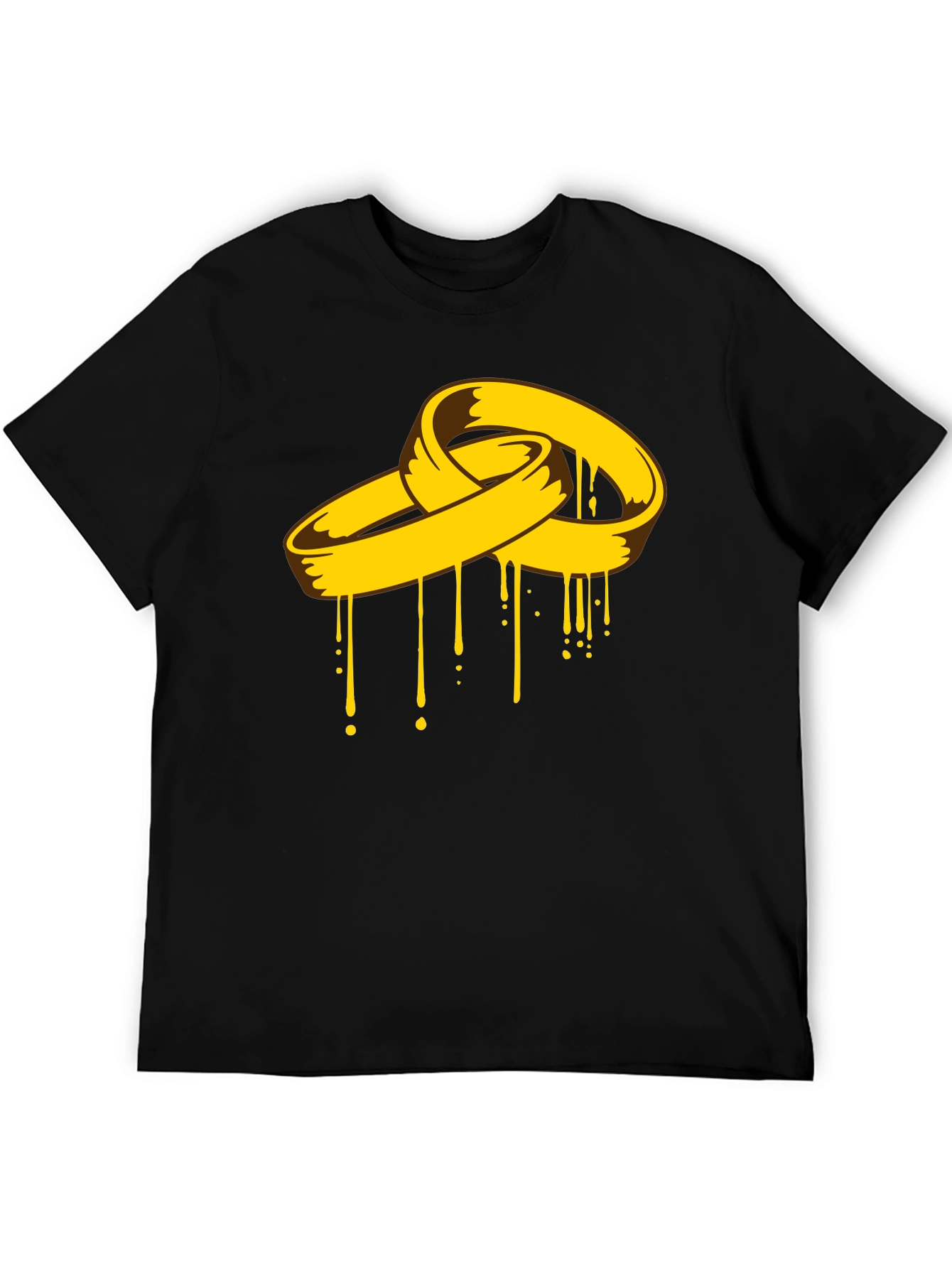 Melting Rings Graphic Tee - Black Cotton Shirt