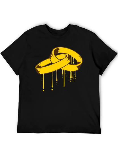 Melting Rings Graphic Tee - Black Cotton Shirt