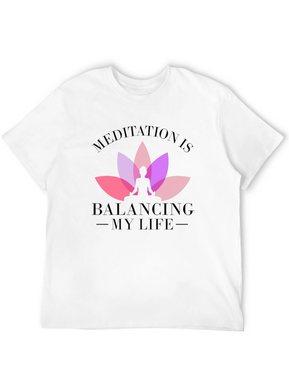 Meditation Balancing Life Black T-Shirt