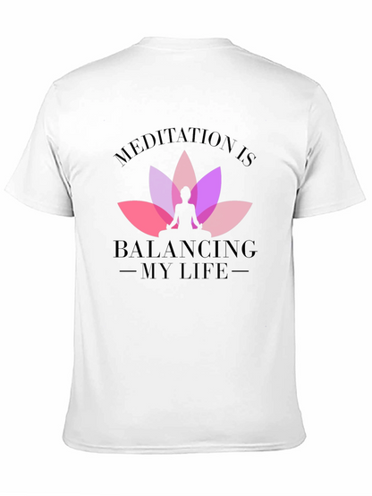 Meditation Balancing Life Black T-Shirt