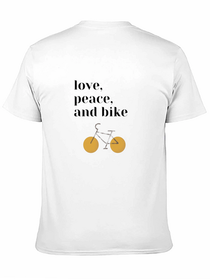 Love Peace Bike Graphic Tee - Casual Style