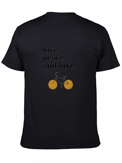 Love Peace Bike Graphic Tee - Casual Style
