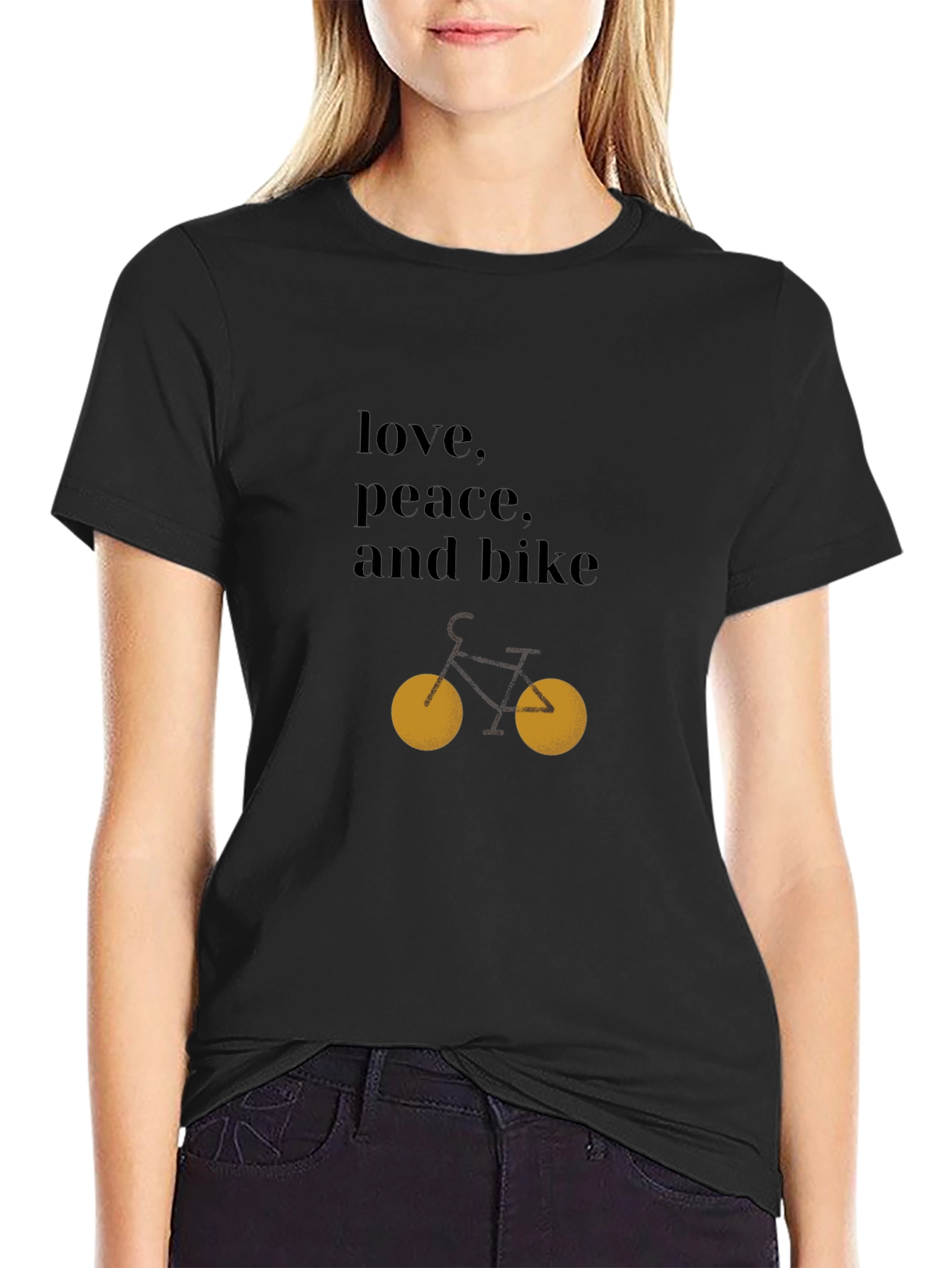 Love Peace Bike Graphic Tee - Casual Style