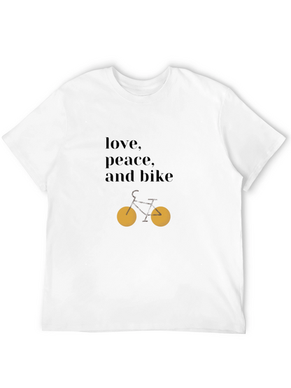 Love Peace Bike Graphic Tee - Casual Style