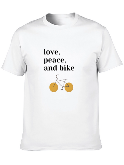 Love Peace Bike Graphic Tee - Casual Style
