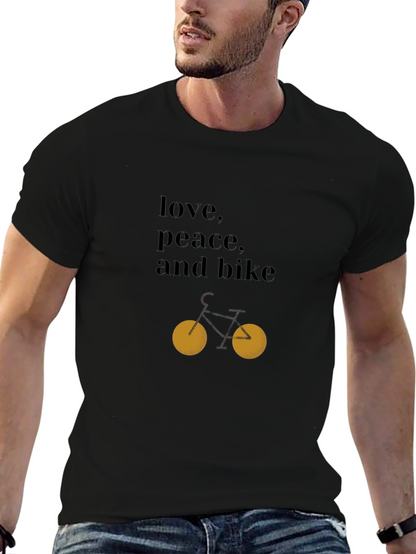 Love Peace Bike Graphic Tee - Casual Style
