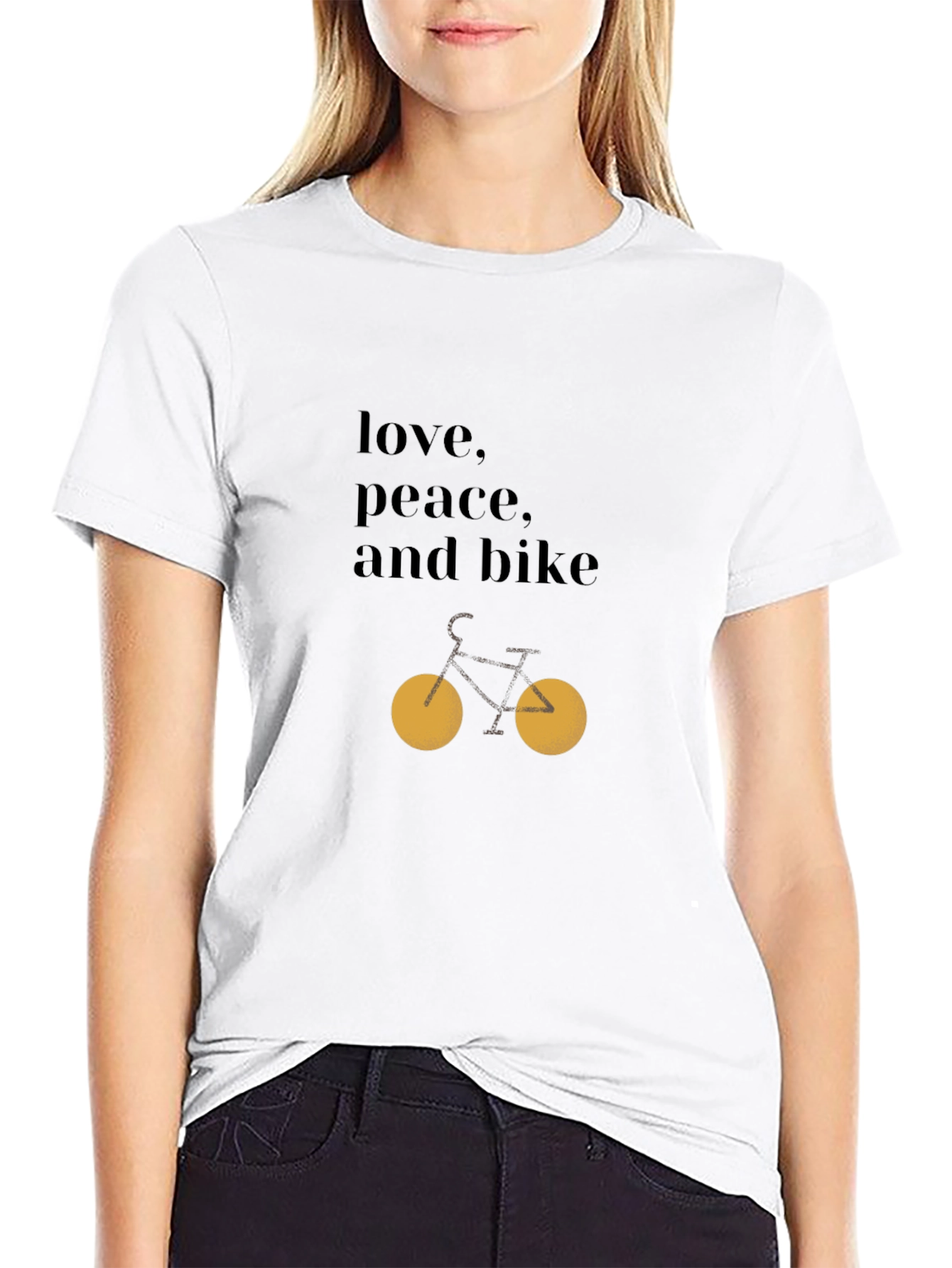 Love Peace Bike Graphic Tee - Casual Style