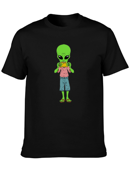 Alien Eating Taco Graphic T-Shirt