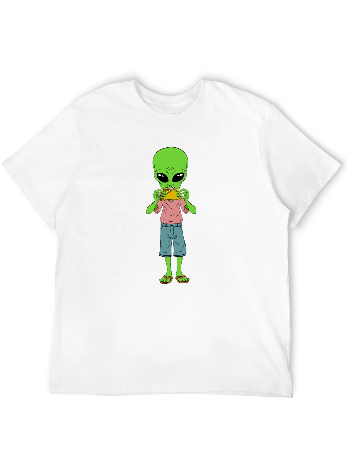 Alien Eating Taco Graphic T-Shirt