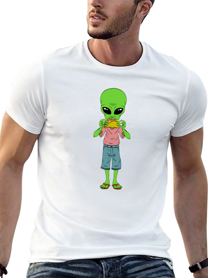 Alien Eating Taco Graphic T-Shirt
